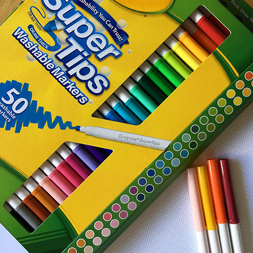 close up of large box of markers