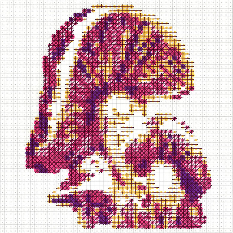 marker-drawn pixel image of mushrooms, in reds and yellow